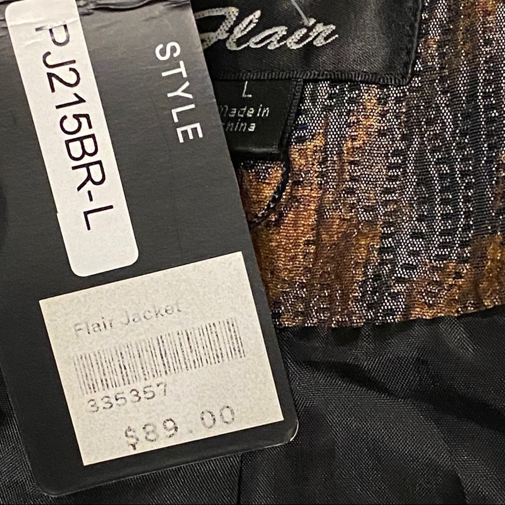Flair blazer‎ ruffled collar PJ215BR-L NWT Large - Picture 6 of 8